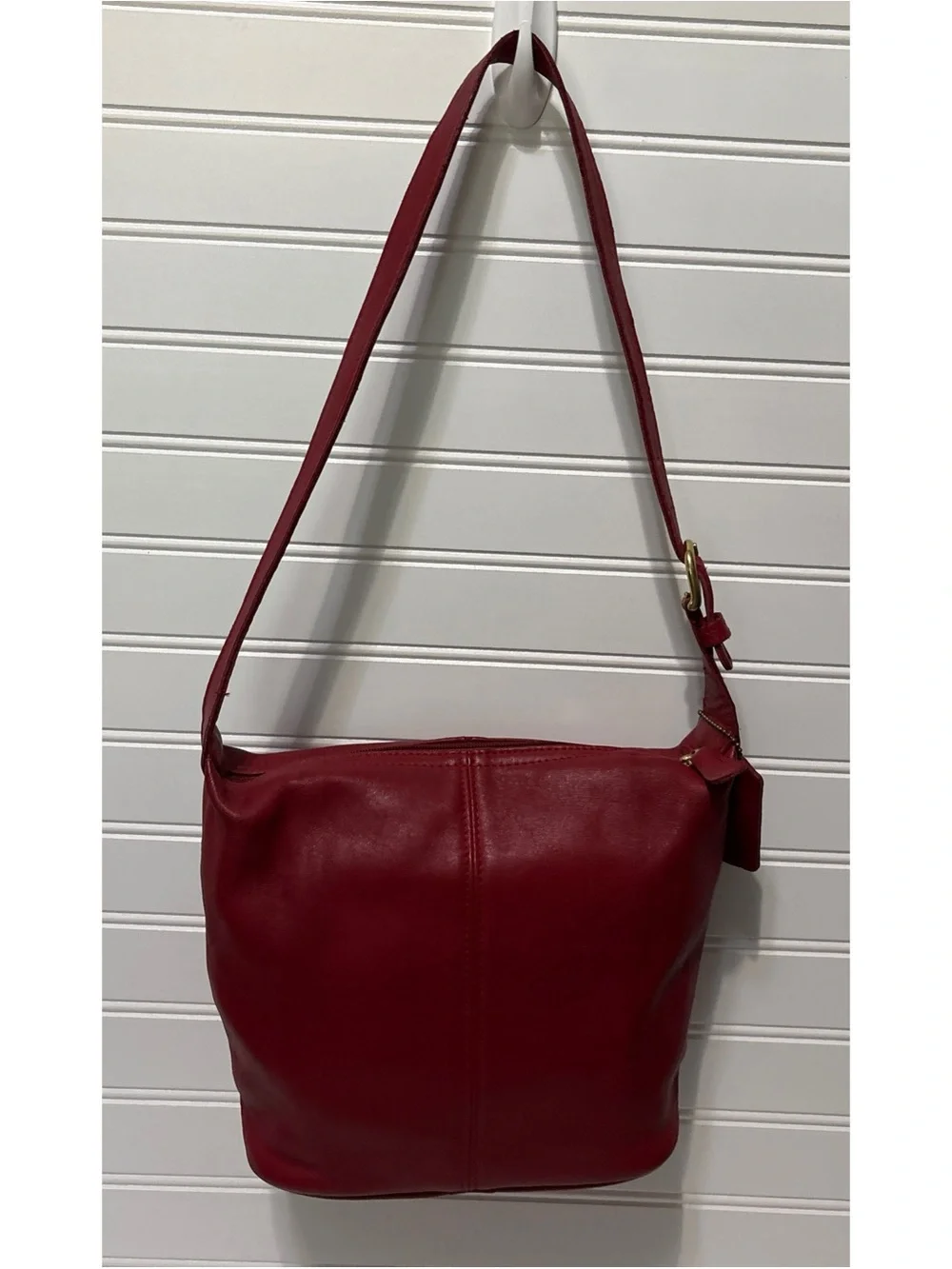 COACH Vintage Red Soft Leather Soho Slouchy Hobo Bucket Shoulder Bag Tote 4148